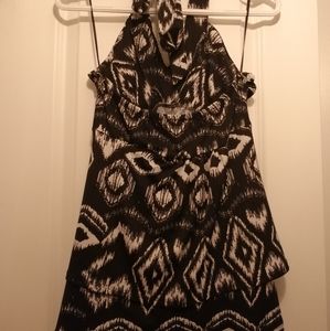 3/$30 Black and white halter top, medium